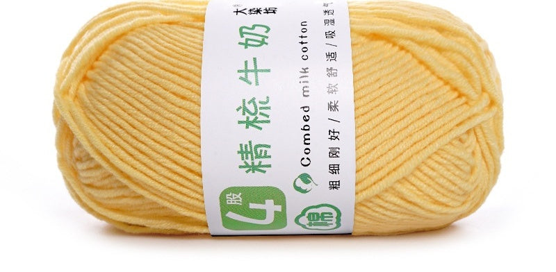 Baby Yarn 4-ply Milk Cotton Baby Yarn, Combed Cotton