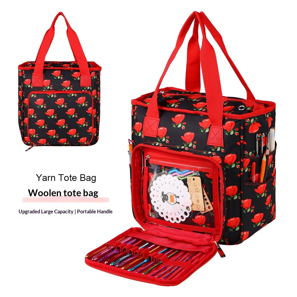 Yarn Organizer Crochet Tool Yarn Storage Bag Outdoor Travel Tote Bag